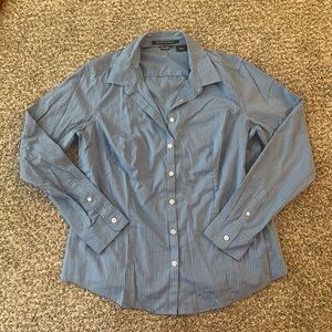 Eddie Bauer Men's Blue Pinstripe Button Down Shirt